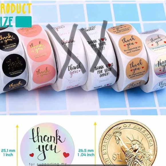 “Thank You for Supporting My Small Business” Stickers. 1 roll of 500 stickers. - Picture 5 of 7